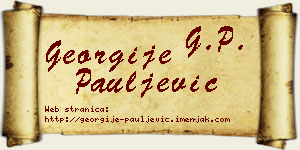 Georgije Pauljević vizit kartica